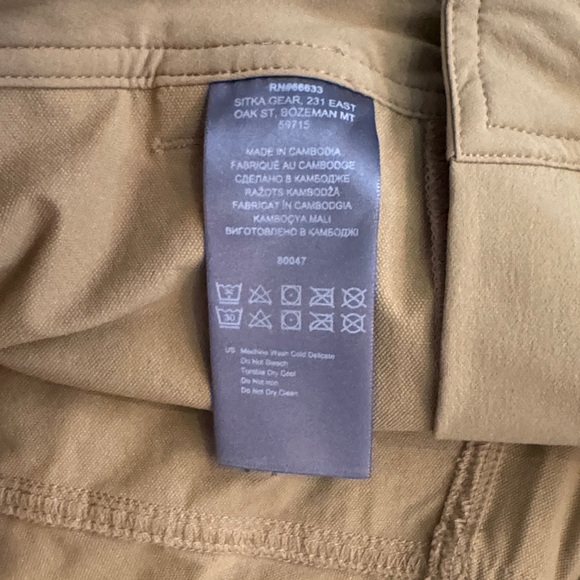 EUC Men's Sitka Gear Mesa Everyday Tan Pants size 38R Coyote - Picture 4 of 8